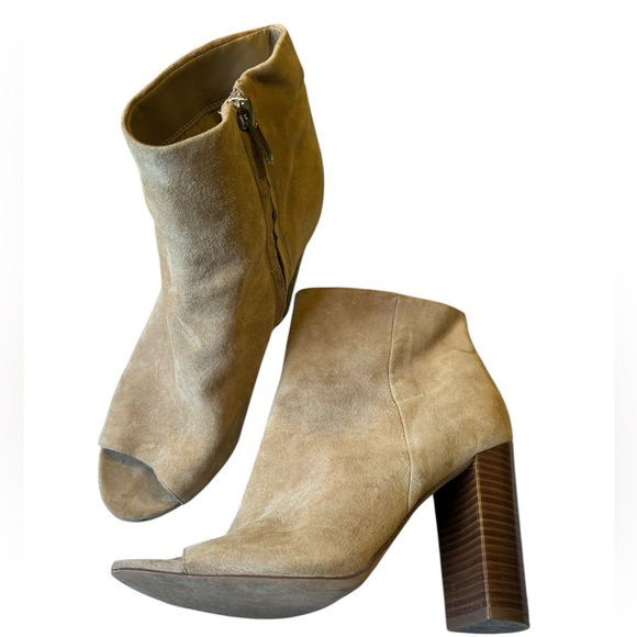 Sam Edelman Suede Yarin Open Toe Bootie Tan Colour - Picture 2 of 8